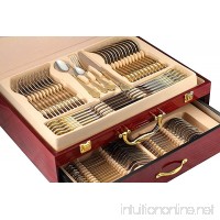 Italian Collection Flatware Wooden Box  Premium Case for Flatware with drawer  Silverware storage chest that holds up to 75 pcs of Silverware - B06XPQNRG9